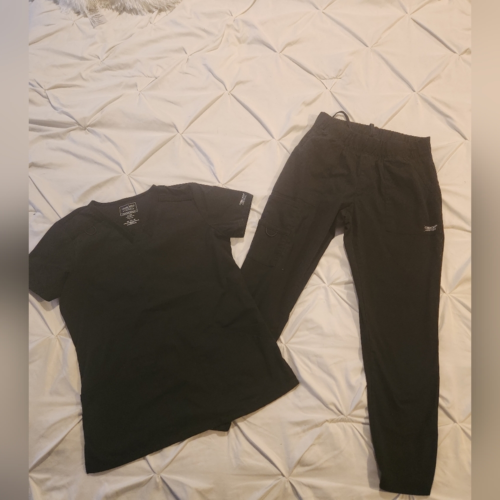 Cherokee Black Jogger Scrub Set